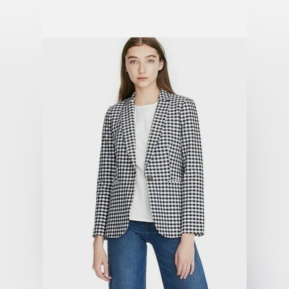 J. Crew Parke Navy Gingham Blazer - Picture 1 of 10